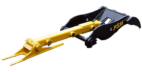 Excavator rigid link, no-hydraulic, thumb.