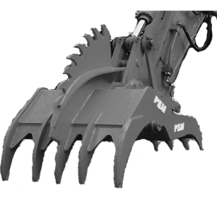 Excavator stump splitter rendered