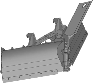 Wheel loader 5-way snow blade rendered