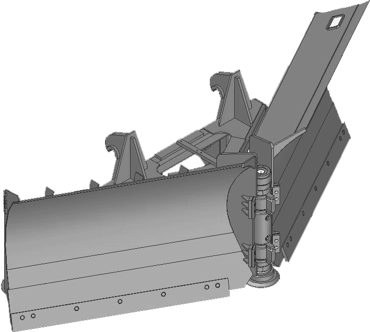 Wheel loader 5-way snow blade rendered