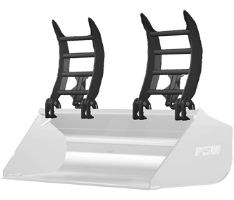 Wheel loader top clamps rendered