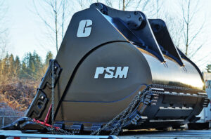 Excavator Extreme Duty bucket on a truck